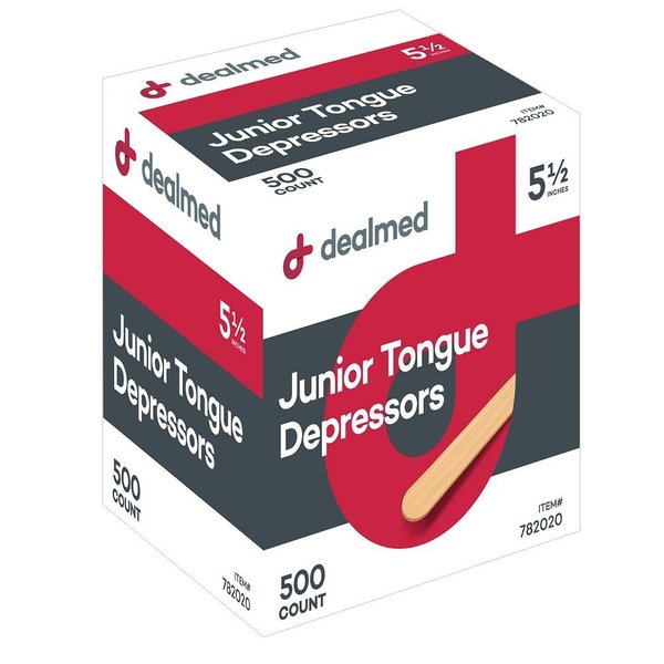 Dealmed Tongue Depressors, 5.5", N/S, 500/Bx, 10/Cs, 5000PK 782020